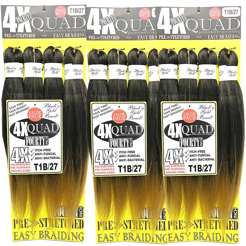 4X QUAD Pre Stretched Braiding Hair 20" for Easy Braiding - petrasbesutyclub